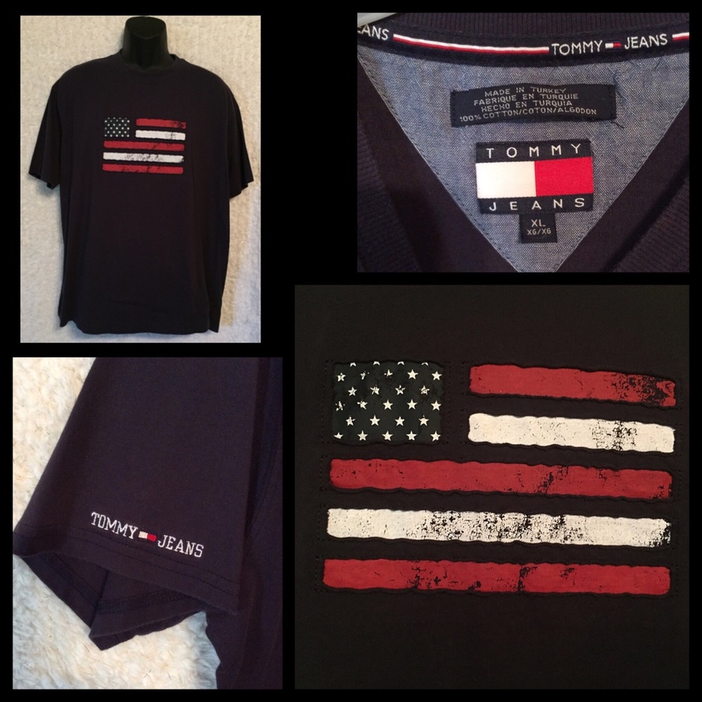 Vintage 90’s Tommy Hilfiger American Flag Shirt XL
